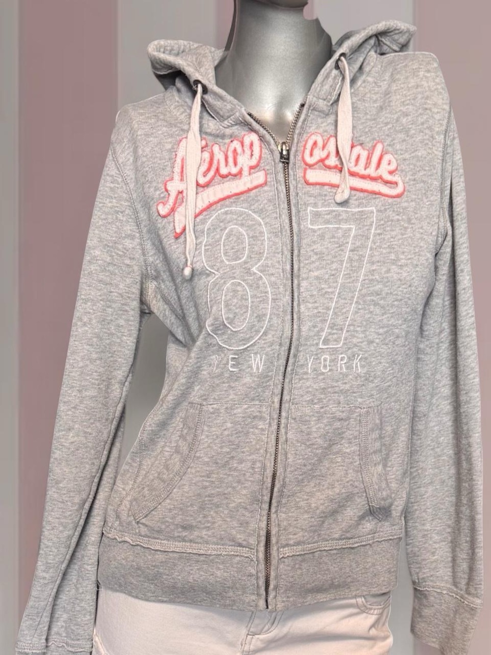 Aeropostale Y2K Grey Zip Hoodie